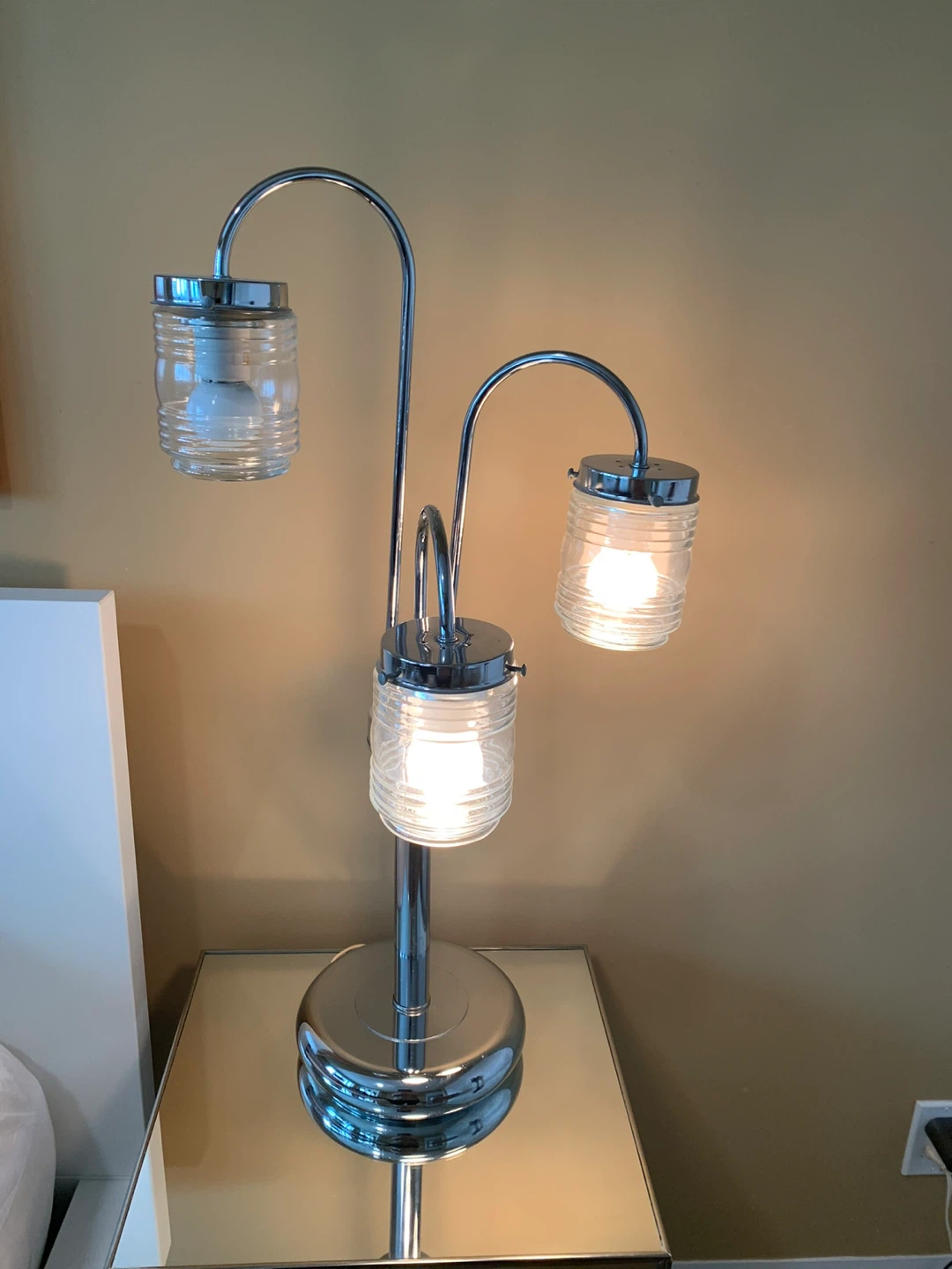Vintage Chrome Arc Table Lamp with 3 Lights - photo 2