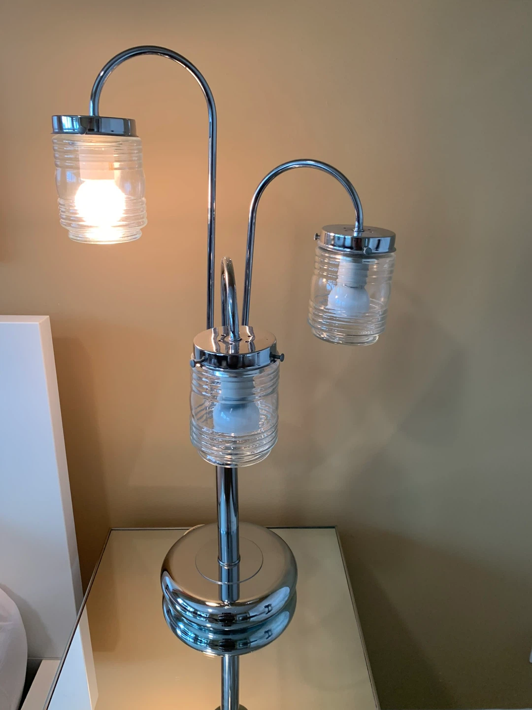 Vintage Chrome Arc Table Lamp with 3 Lights - photo 3