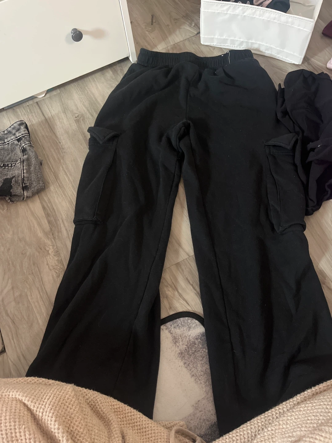 Black Cargo Joggers