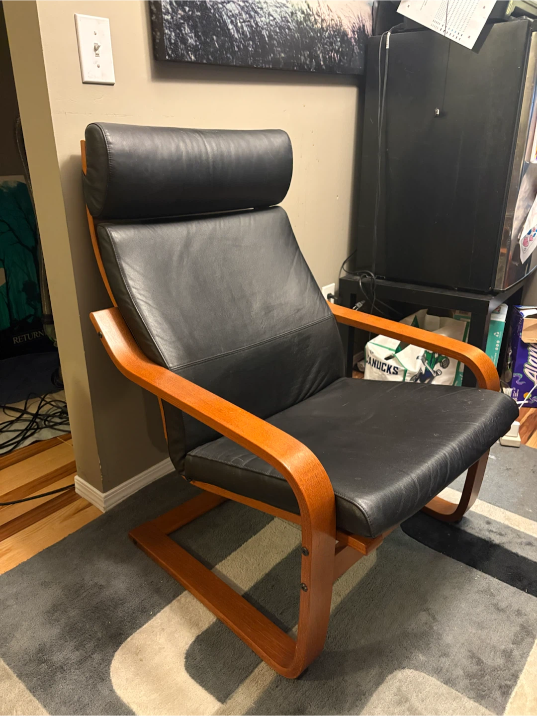 IKEA Poäng Leather Armchair