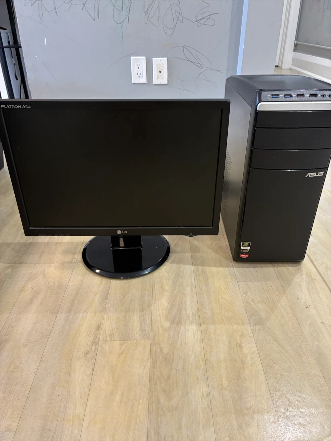 ASUS Desktop Computer and LG Flatron Monitor