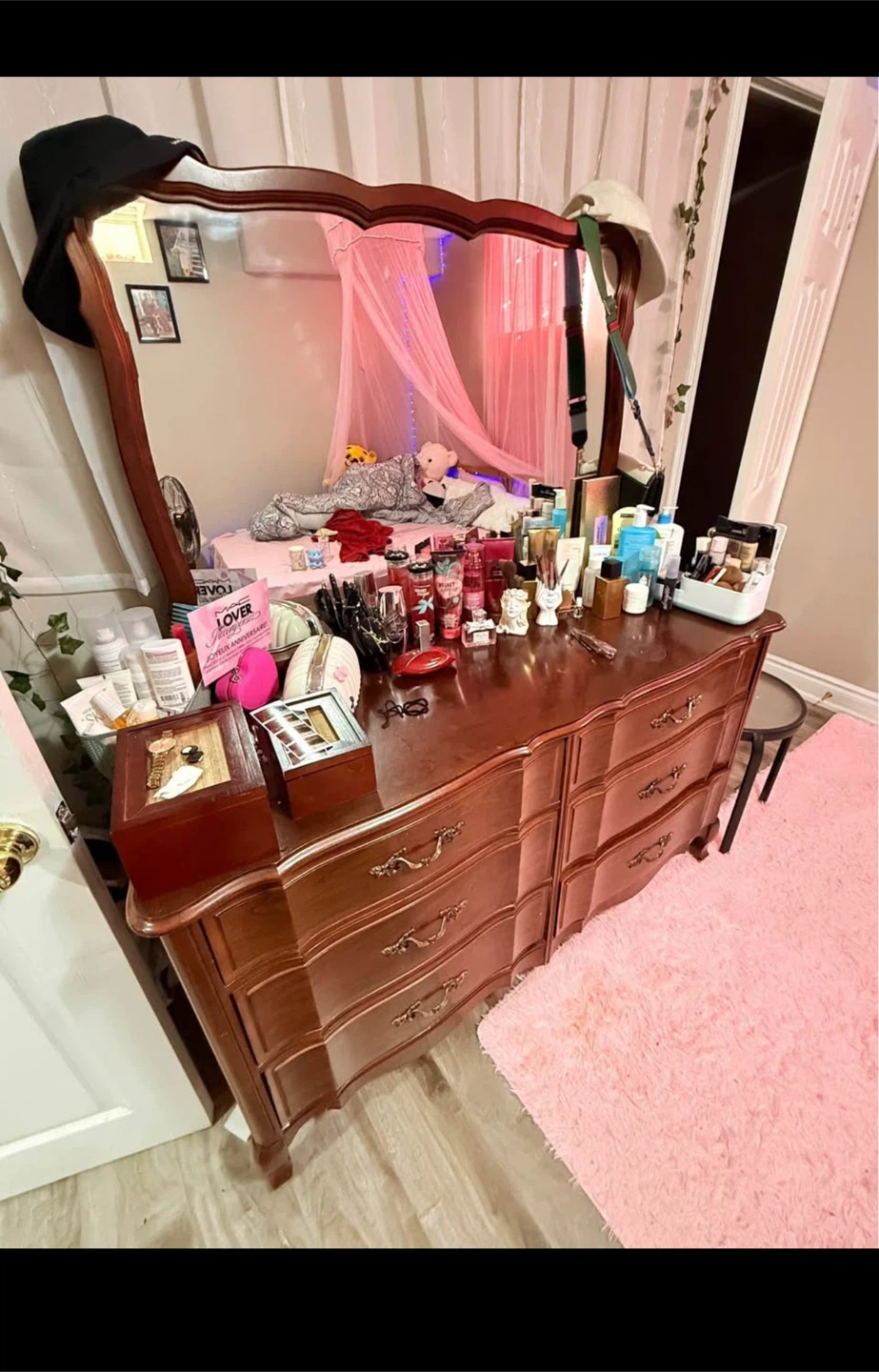 Wooden Dresser with Mirror