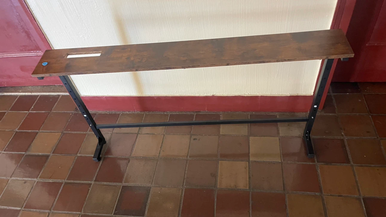 Narrow Console Table with Cutout