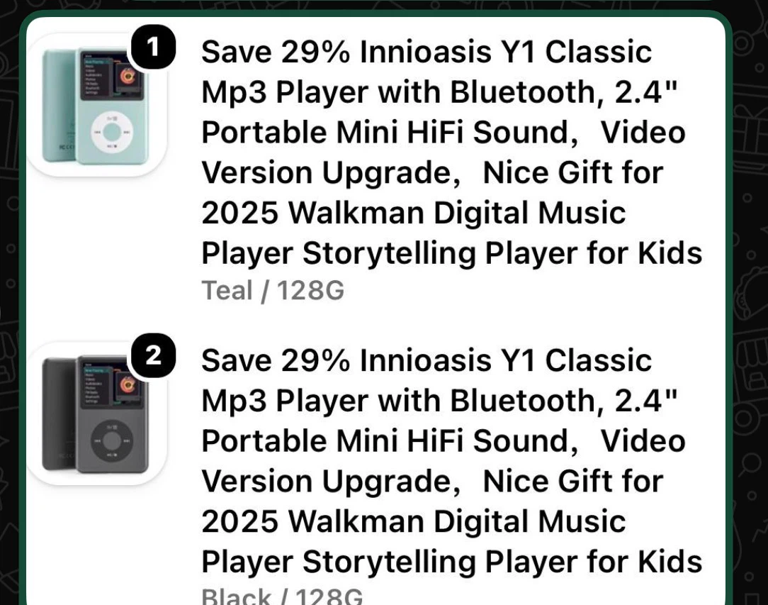 Innioasis Y1 Classic MP3 Player Bluetooth 128GB
