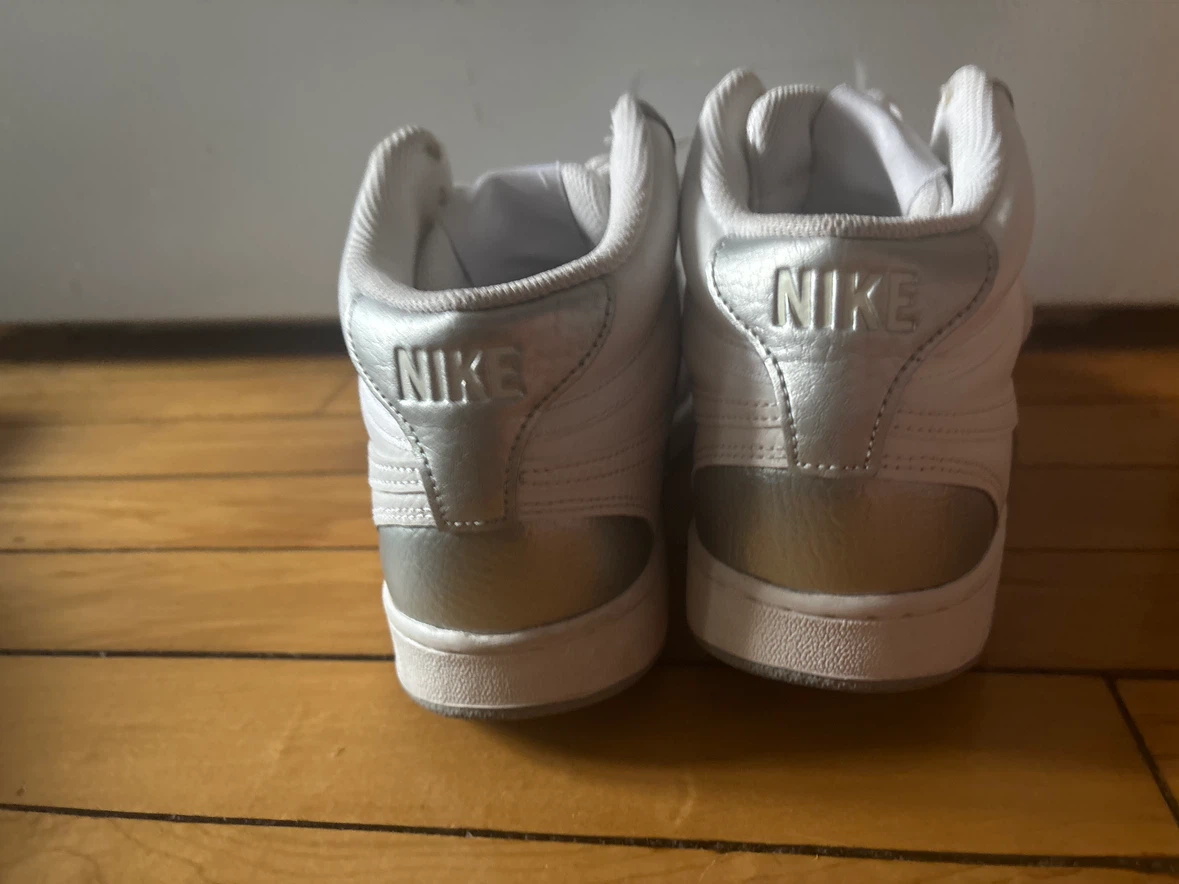 Nike Court Vision Mid White Silver Sneakers - photo 3