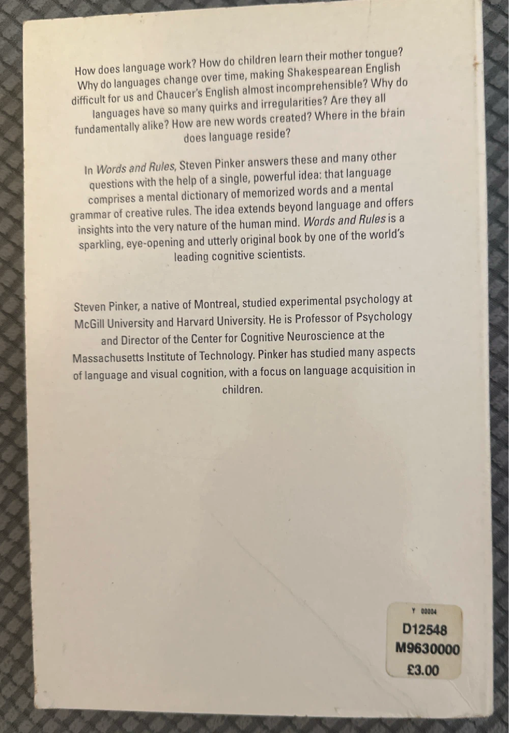 Words and Rules by Steven Pinker - photo 2