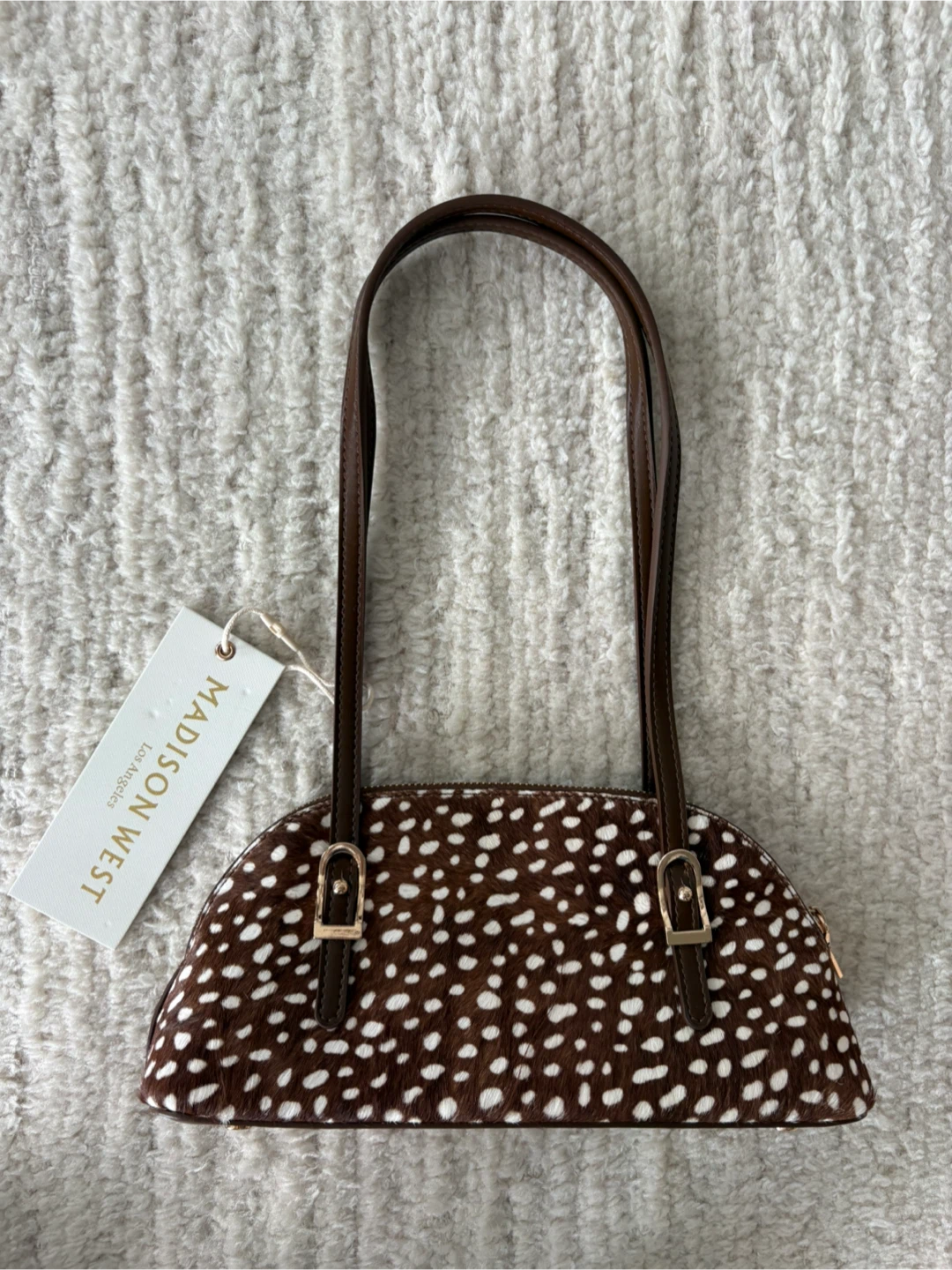 BNWT REAL CALF HAIR bambi print Rachel Zoe Madison West handbag - photo 2