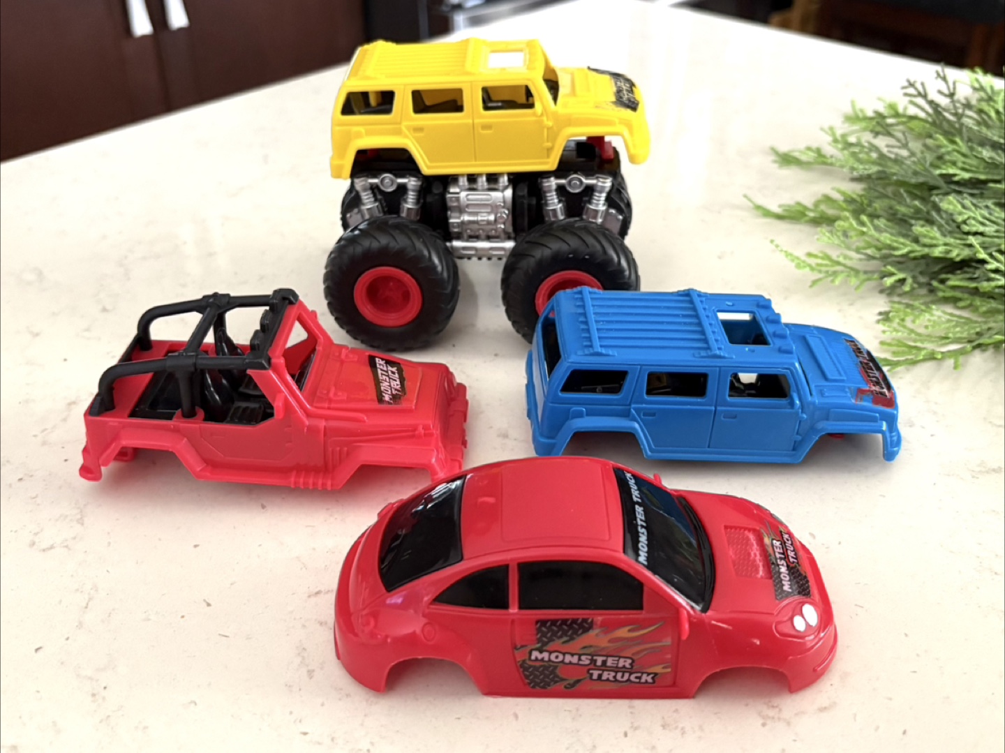 Set of 4 Interchangeable Toy Monster Trucks - photo 2