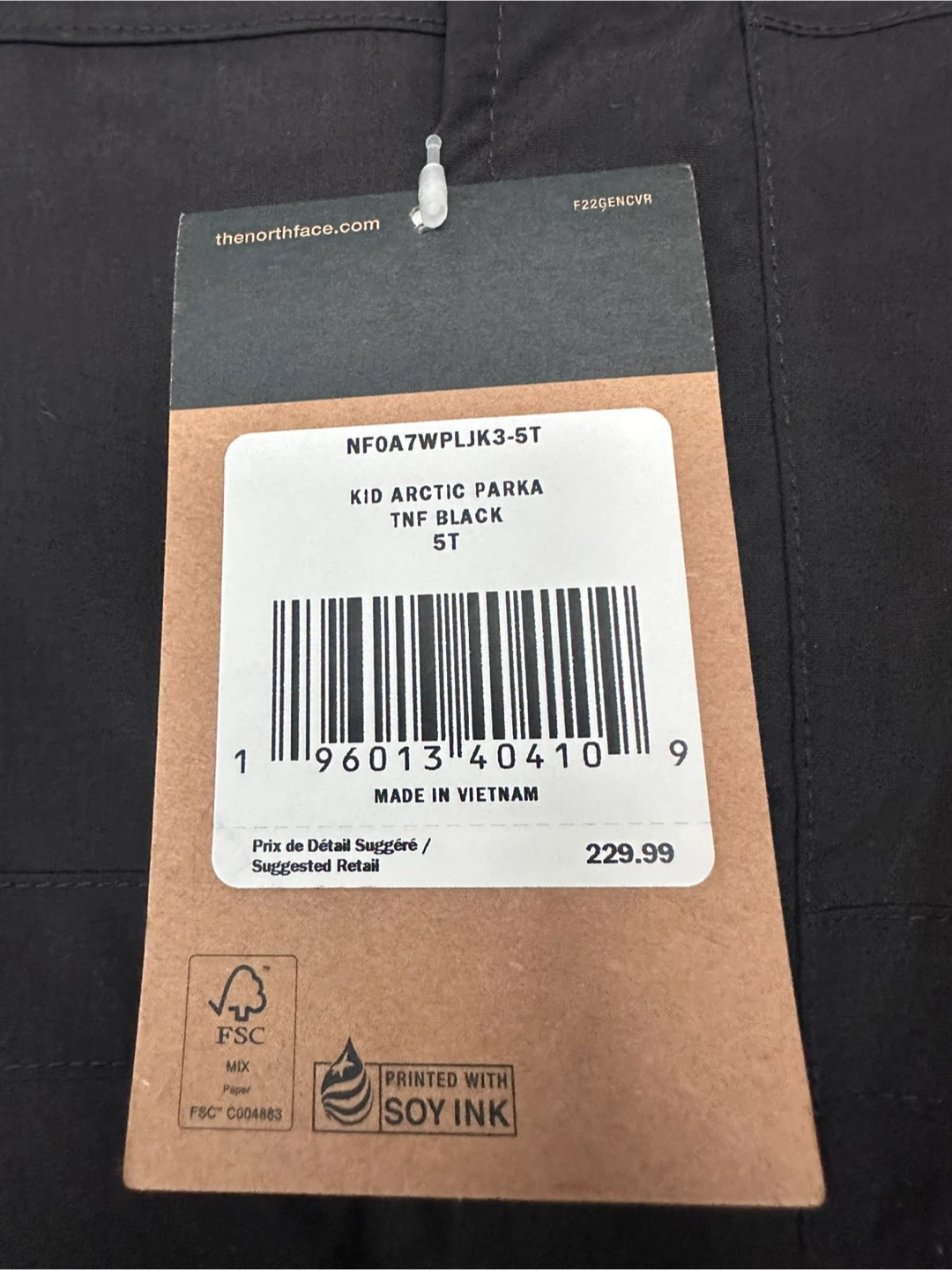 Brand new The North Face Kid's Arctic Parka TNF Black Size 5T - photo 2