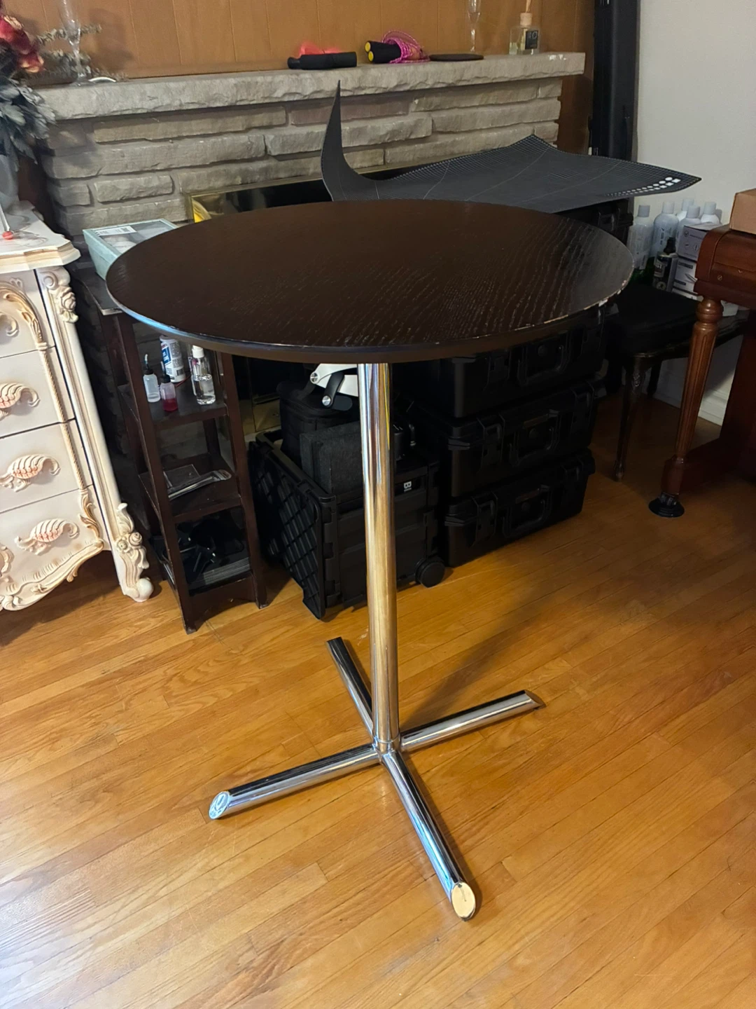 Round Black Pedestal Table