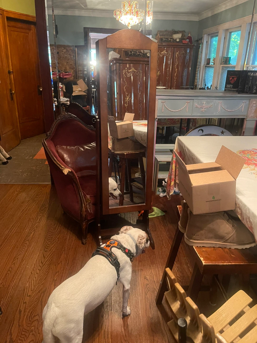 Wooden Standing Jewelry Armoire with Full-Length Mirror - photo 2