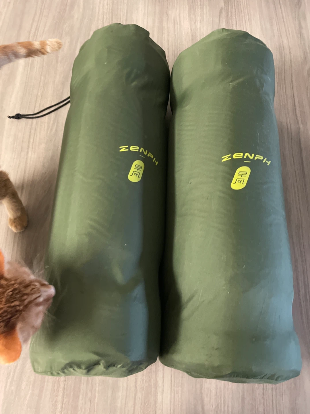 Two self-inflating sleeping pads