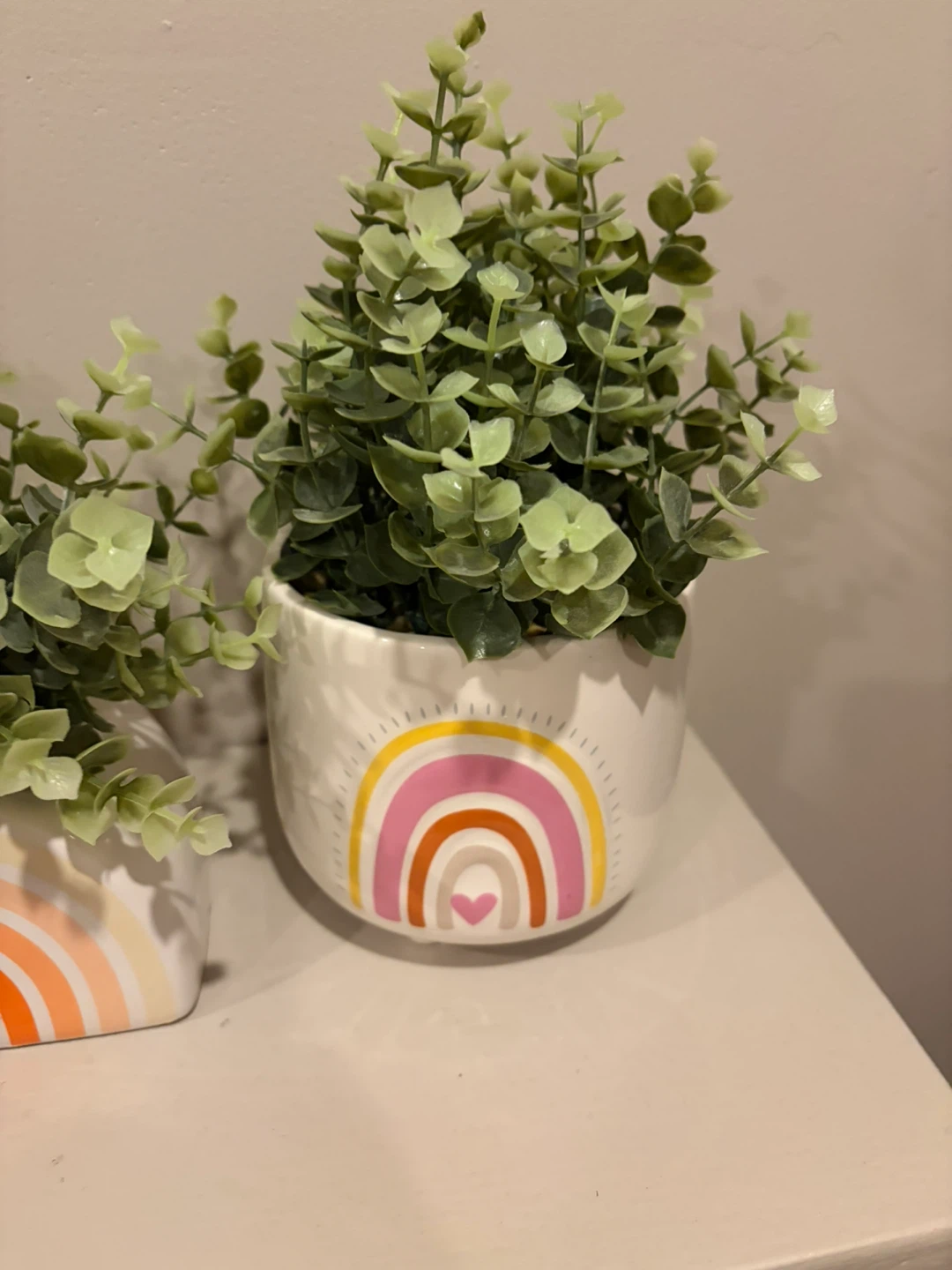 Set of 3 Rainbow Planters with Artificial Plants - photo 2