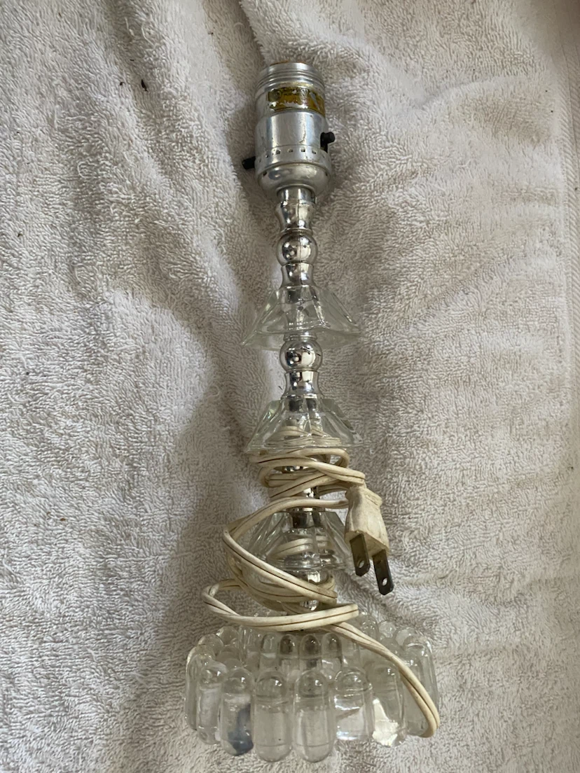 Vintage Glass Table Lamp Base - photo 2