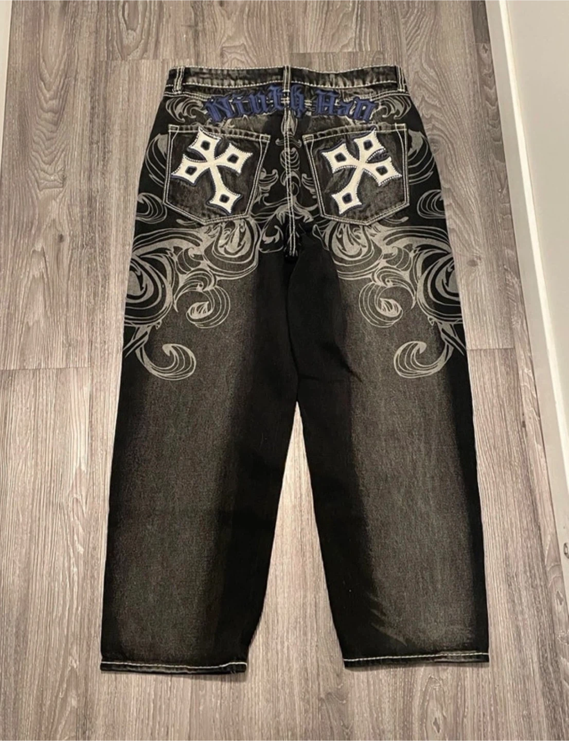 Ninth Hall Ambush Royal Cross Black Wash Loose Fit Jeans - photo 2