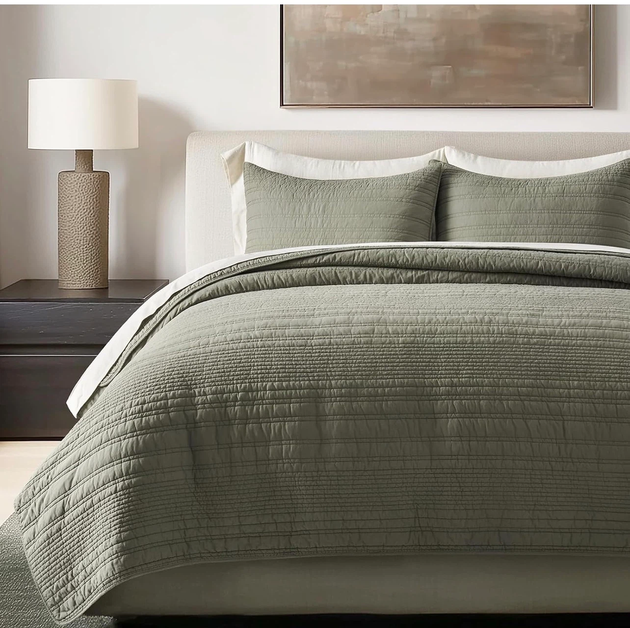 King Size Green Cotton Quilt