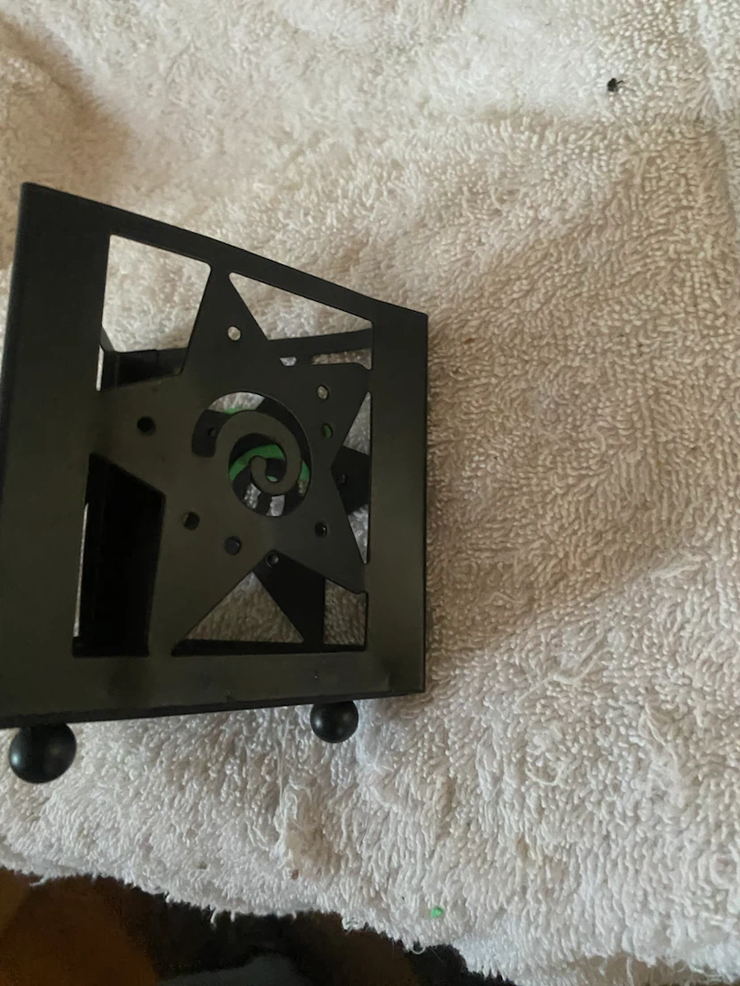 Black Metal Star Lantern Candle Holder - photo 2