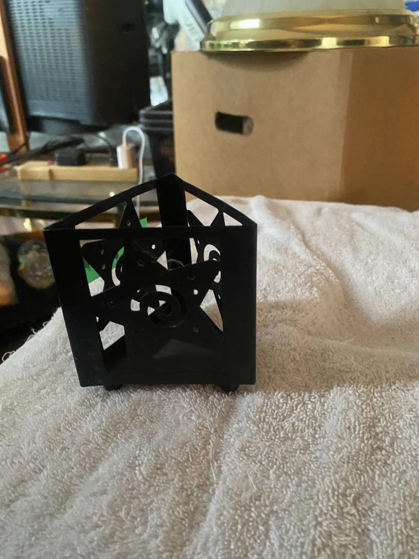 Black Metal Star Lantern Candle Holder - photo 3