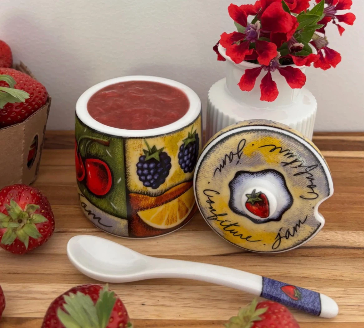 VTG Berry Jam Jar + Spoon - photo 3