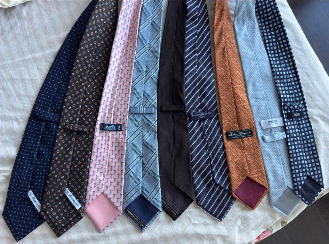 Designer Ties - Hermès, Ferragamo, Armani, BOSS