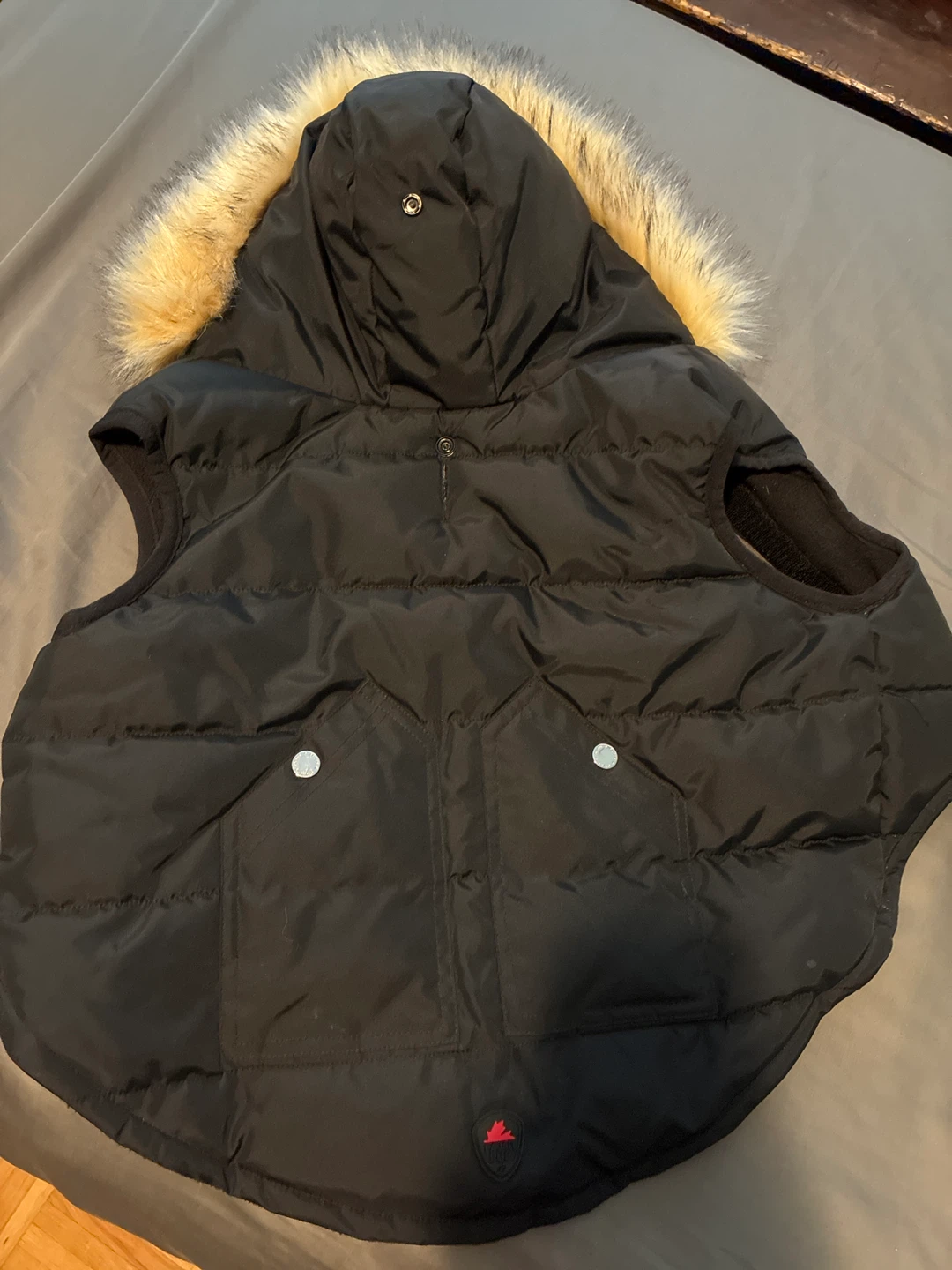 Pajar dog  winter vest with faux fur hood - photo 2