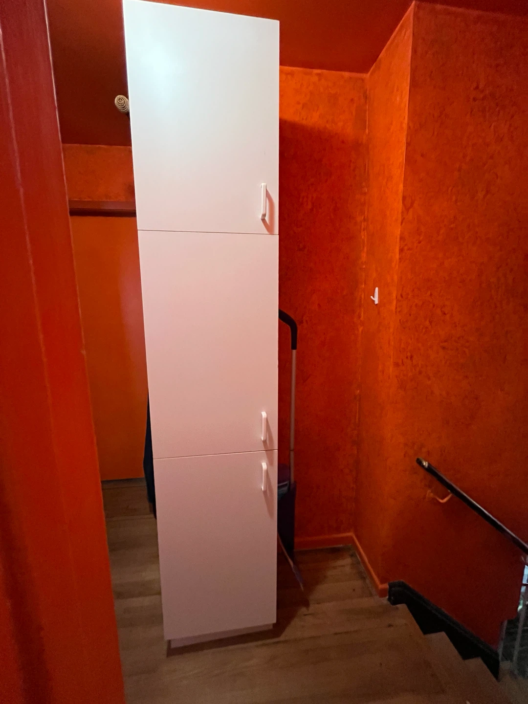 Tall White Slim Storage Cabinet