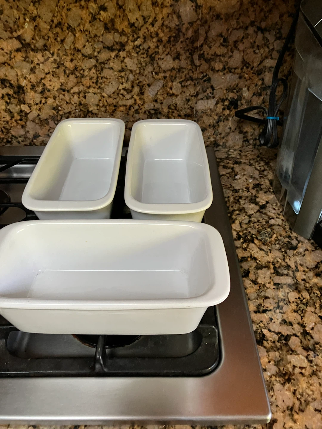Set of 3 White Ceramic Loaf Pans