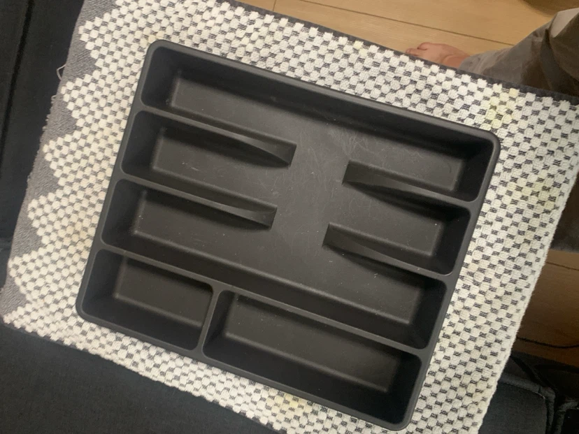 Black Plastic Cutlery Tray Organizer