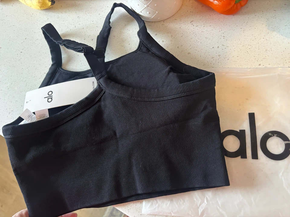 Alo Yoga Ribbed Black Sports Bra - photo 3