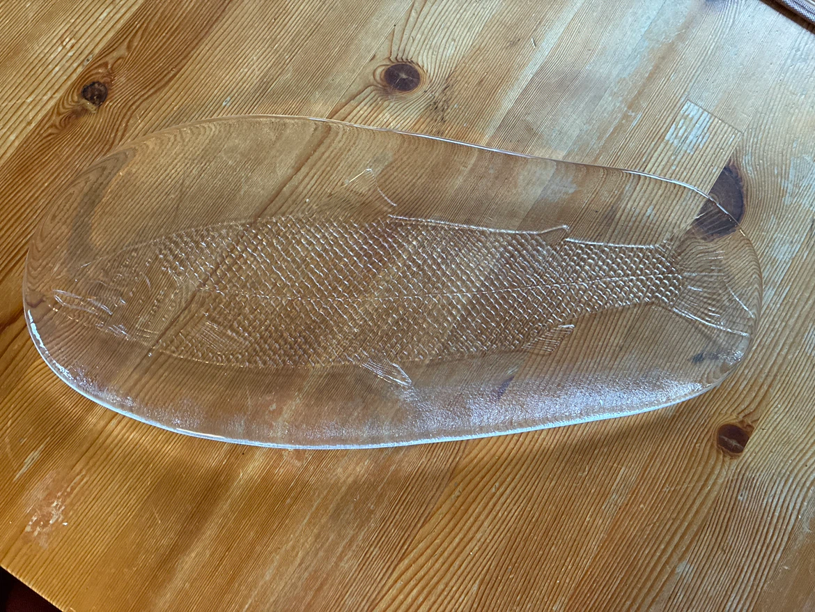 Fish Pattern Glass Platter