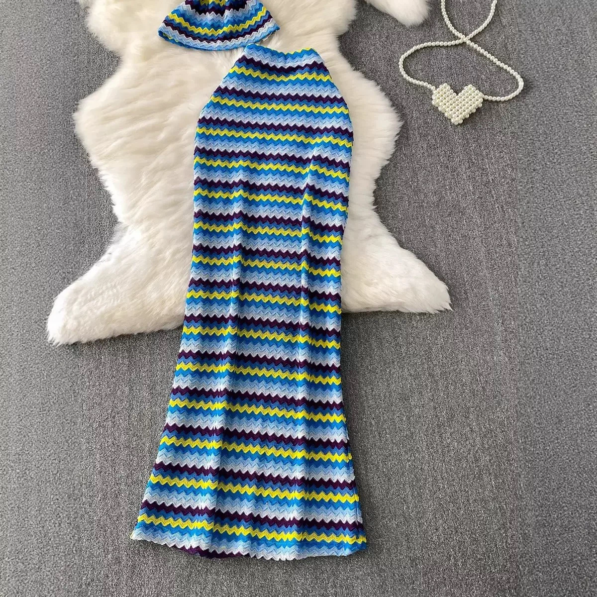 Chevron Print Two Piece Knitted Summer cloth - photo 2