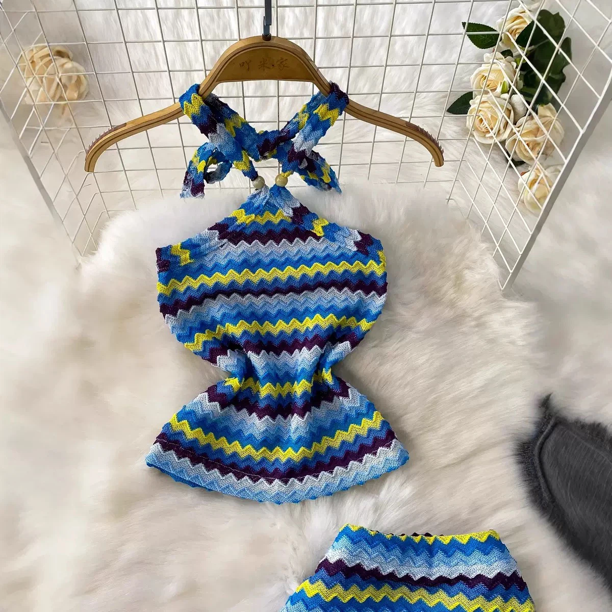 Chevron Print Two Piece Knitted Summer cloth - photo 3