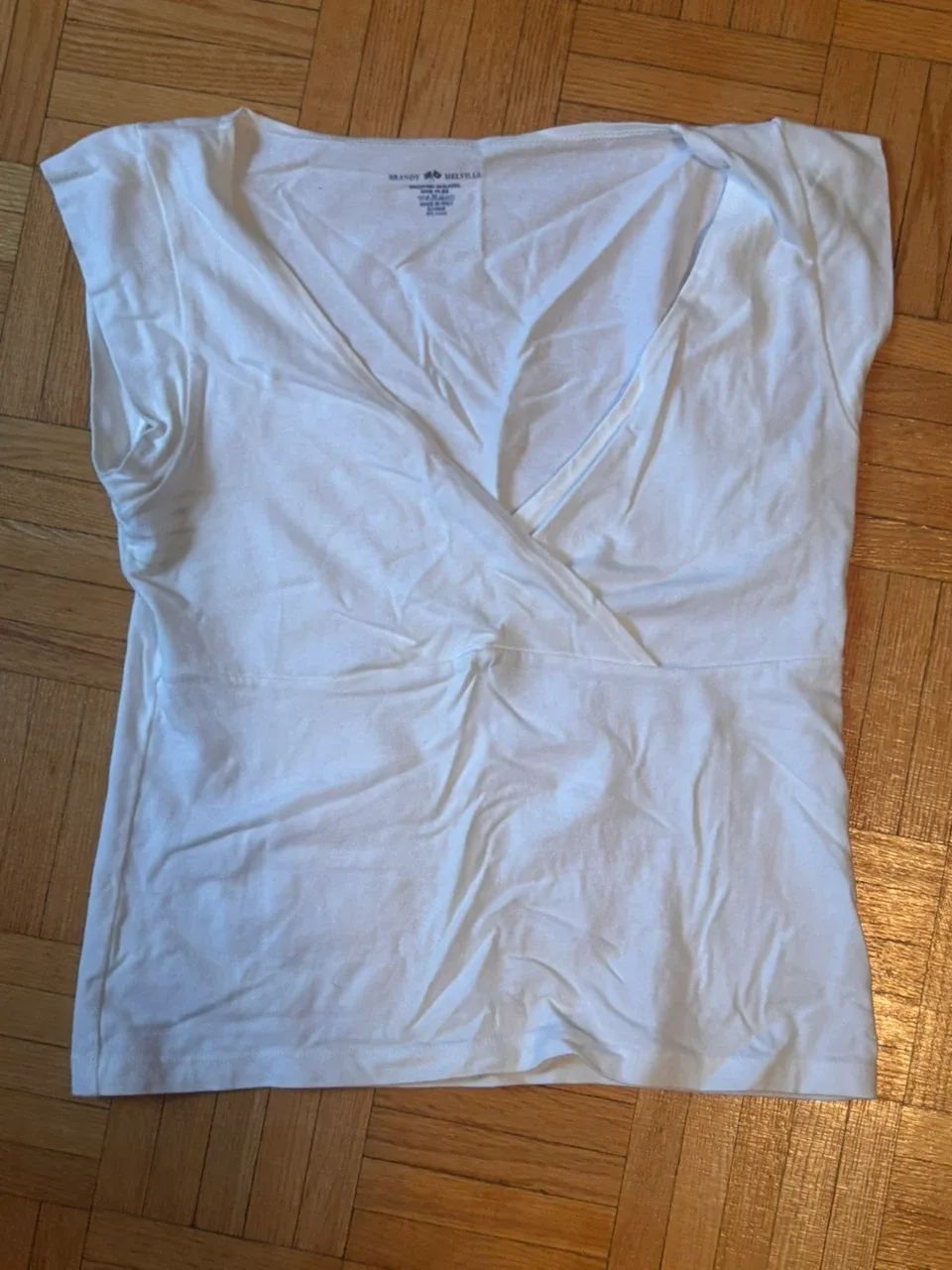 Brandy Melville White Wrap Top