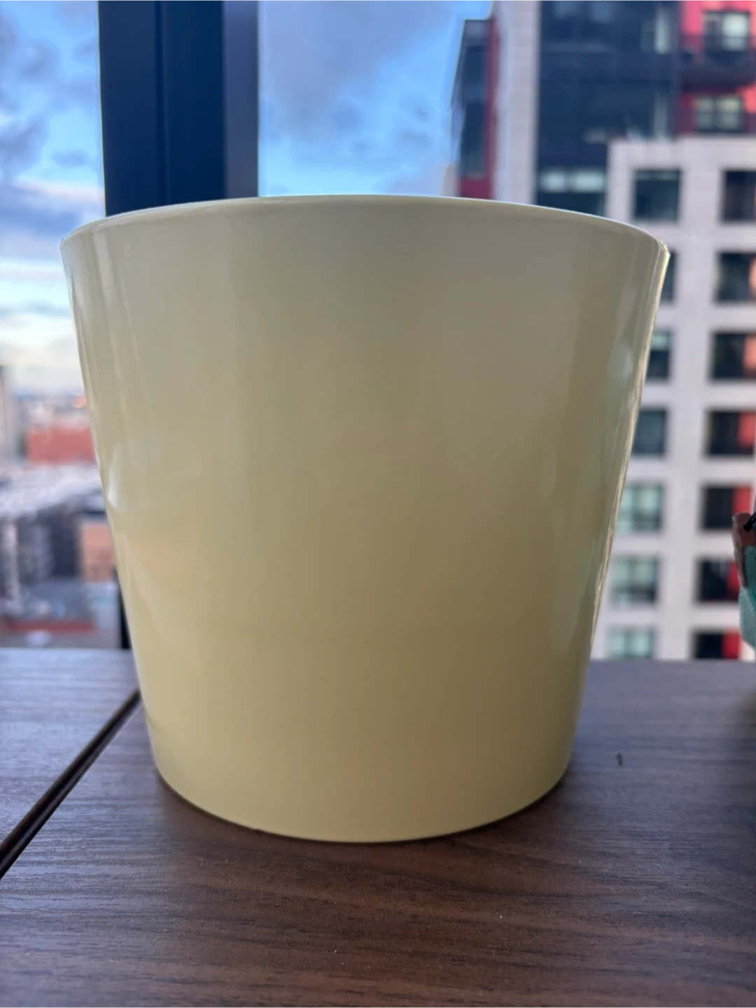 Light yellow plant pot