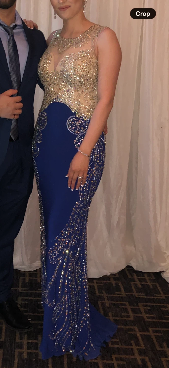 Embellished Royal Blue Evening Gown - photo 2