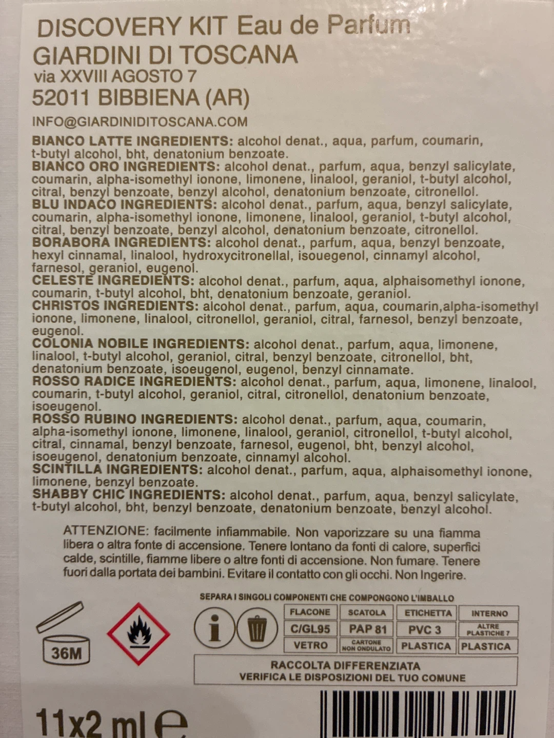 Giardini Di Toscana sample kit 11x2ml - photo 2