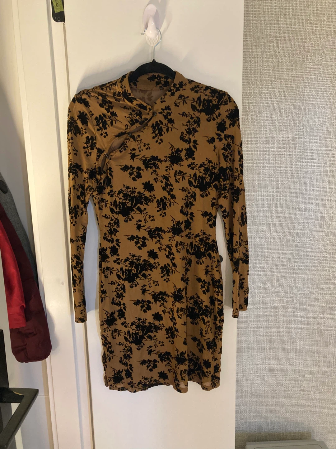 SHEIN Mesh Floral Long Sleeve Dress Size L