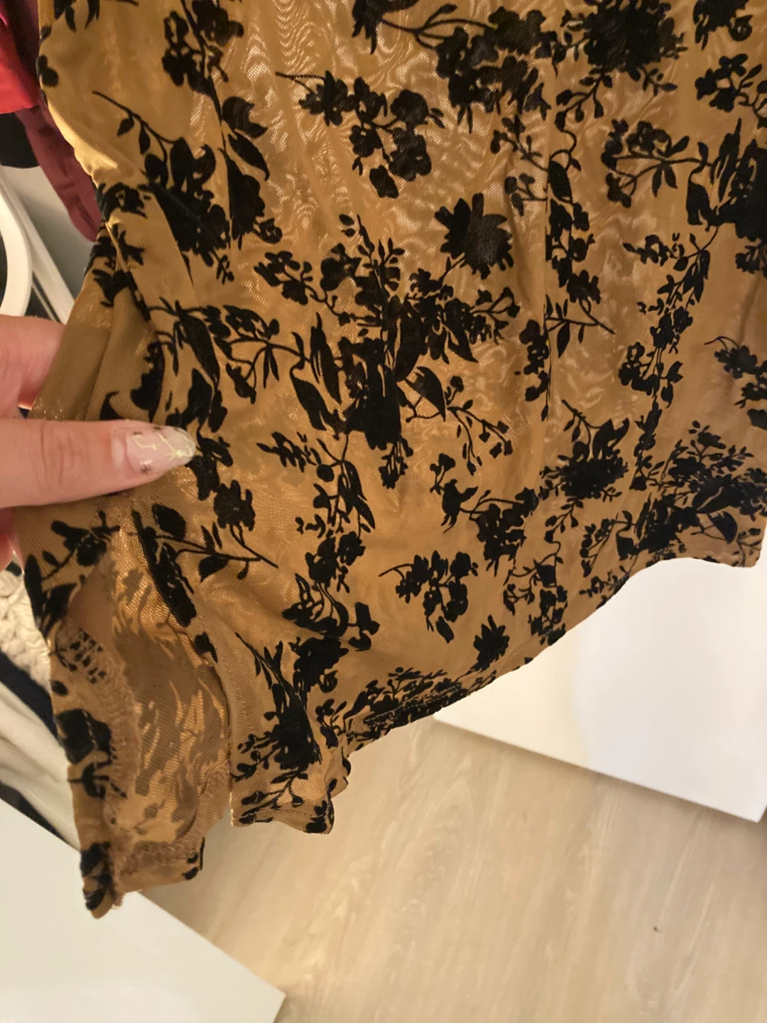 SHEIN Mesh Floral Long Sleeve Dress Size L - photo 5