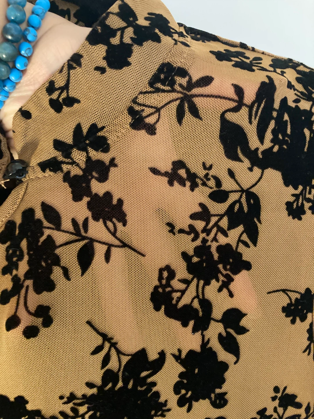 SHEIN Mesh Floral Long Sleeve Dress Size L - photo 2