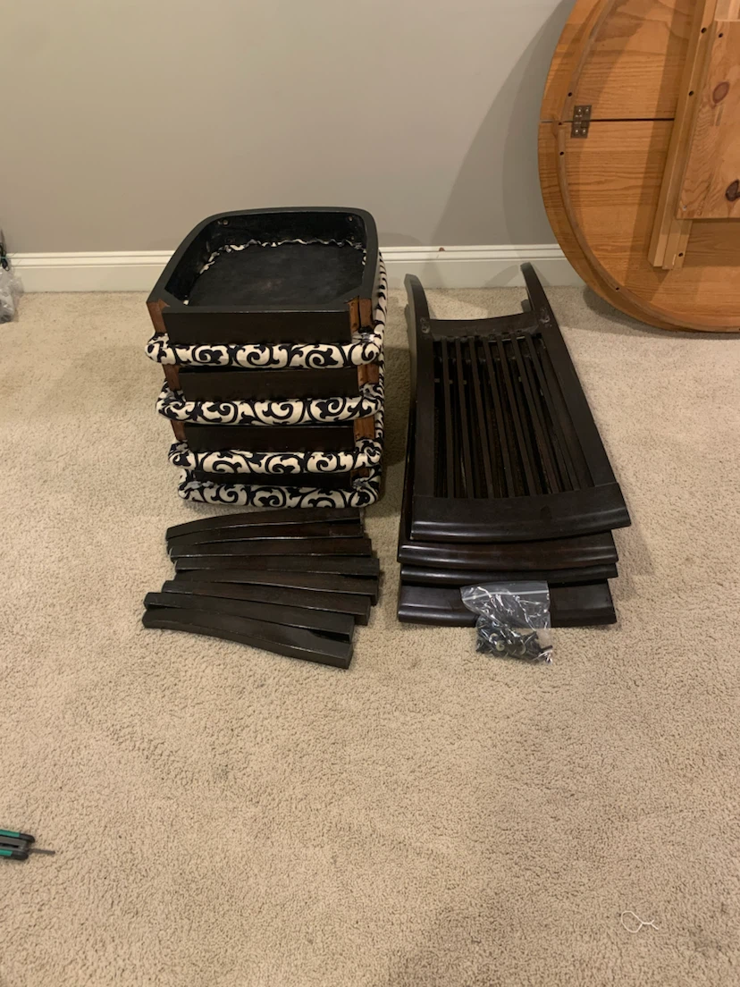 Set of 4 Black and White Patterned Dining Chairs - photo 2
