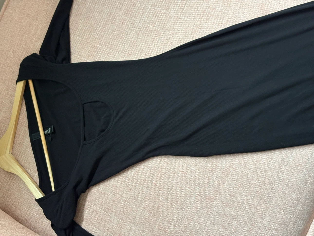 Black ribbed cut-out maxi dress - photo 3
