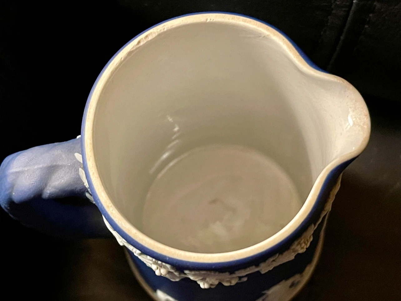 Antique Wedgwood Blue Jasperware Pitcher - photo 3