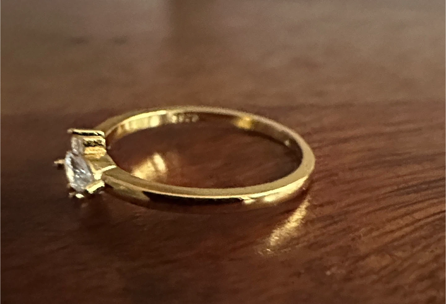 Gold-tone Ring with Clear Stones - photo 2