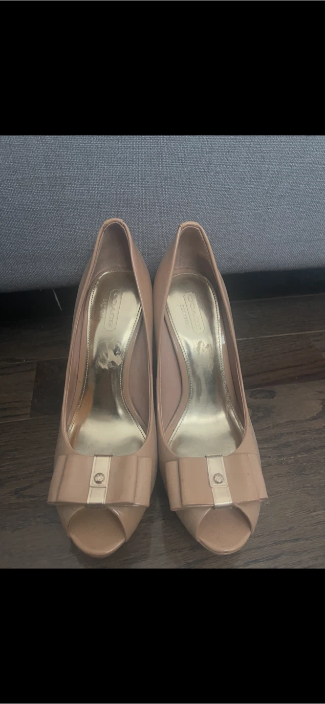 Coach Peep-Toe Heels with Bow - photo 2