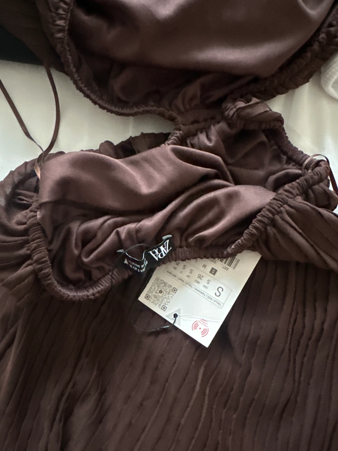 Zara Brown Cut-Out Mini Dress small - photo 3