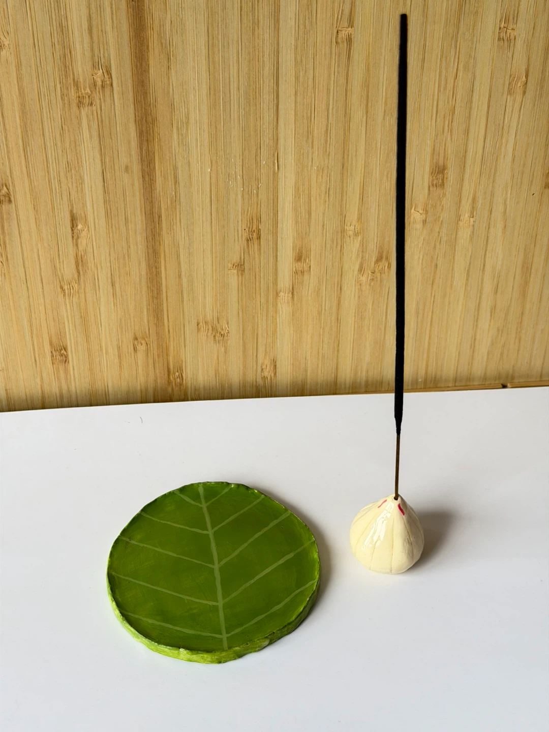 Handmade Modak and Banana Leaf Incense Holder