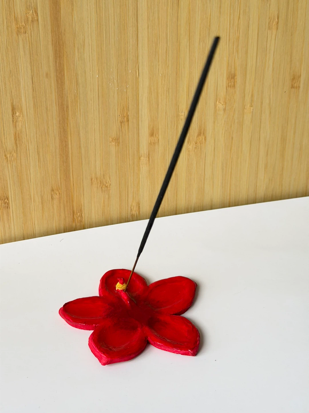 Red Hibiscus Flower Incense Holder - photo 3