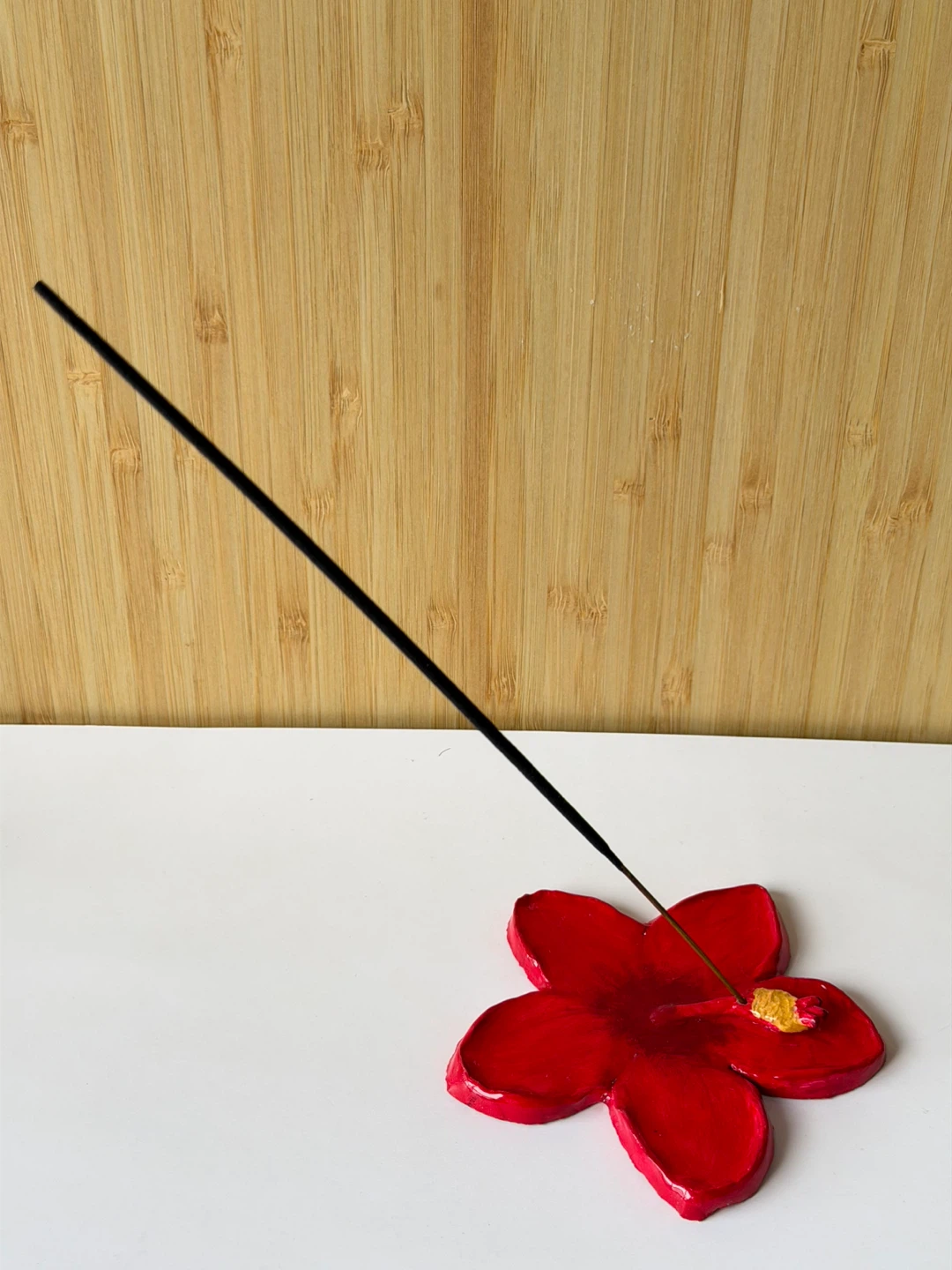 Red Hibiscus Flower Incense Holder - photo 4