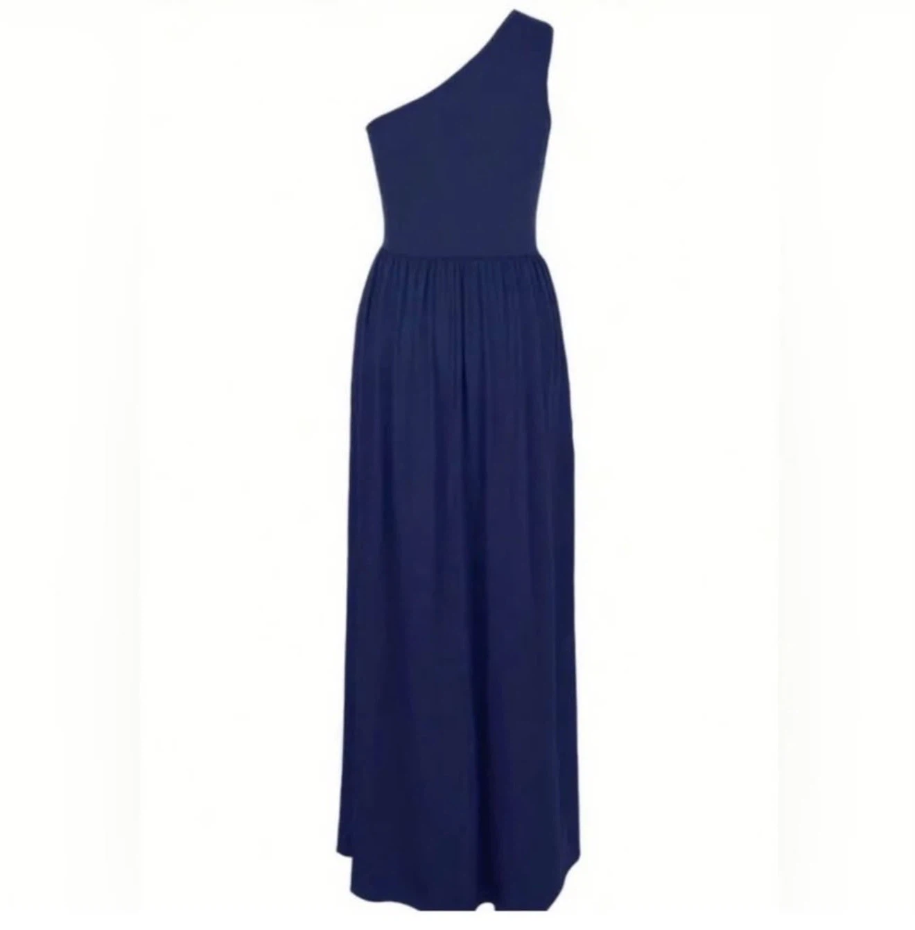 Bright Navy Blue One-Shoulder Maxi Dress - photo 2