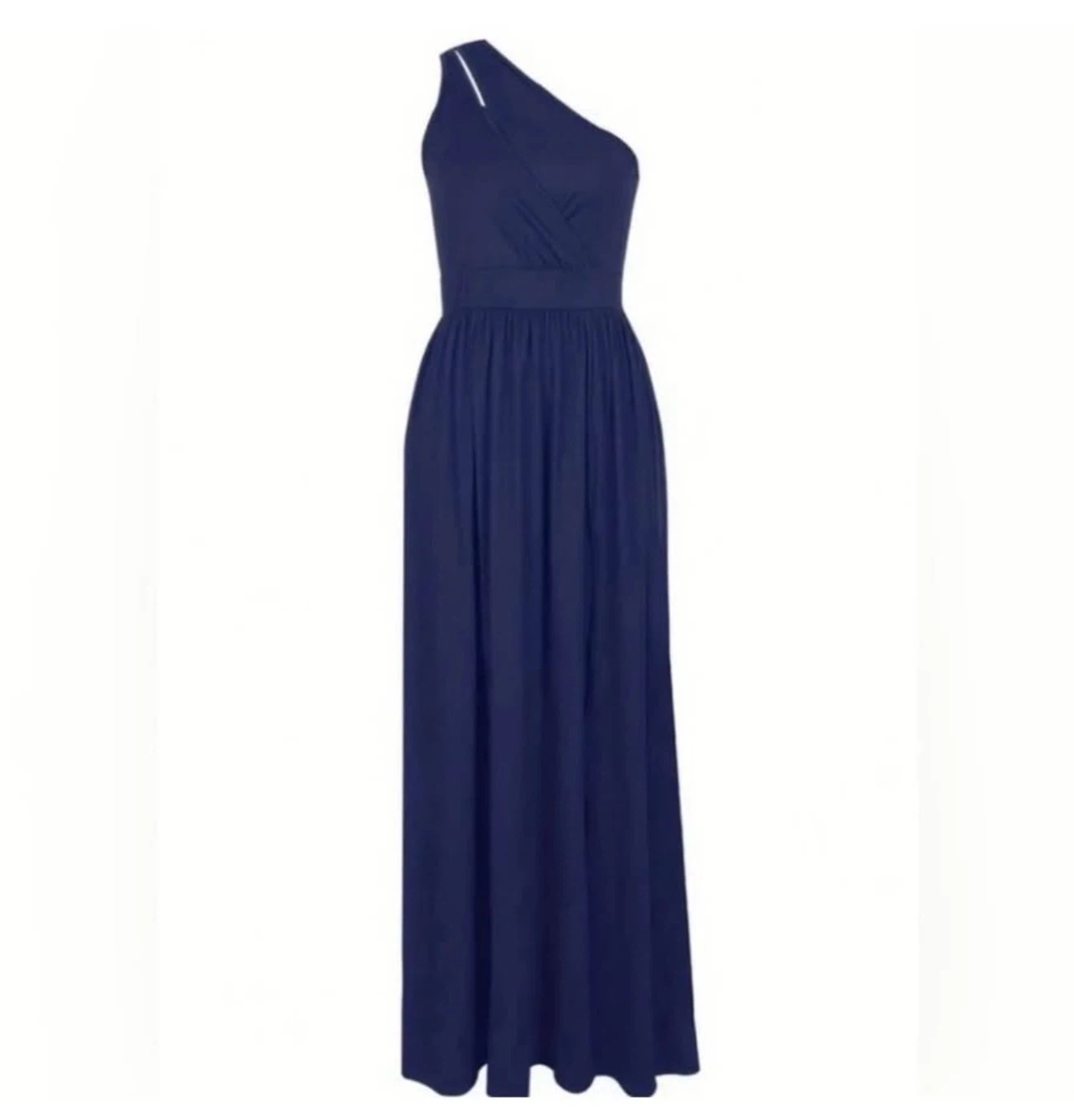 Bright Navy Blue One-Shoulder Maxi Dress - photo 3
